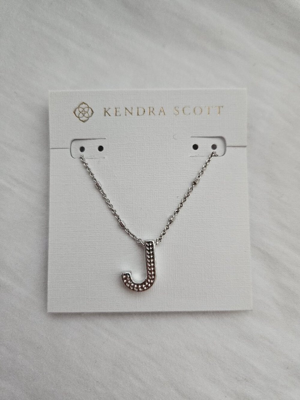 Silver Kendra Scott Letter J Necklace